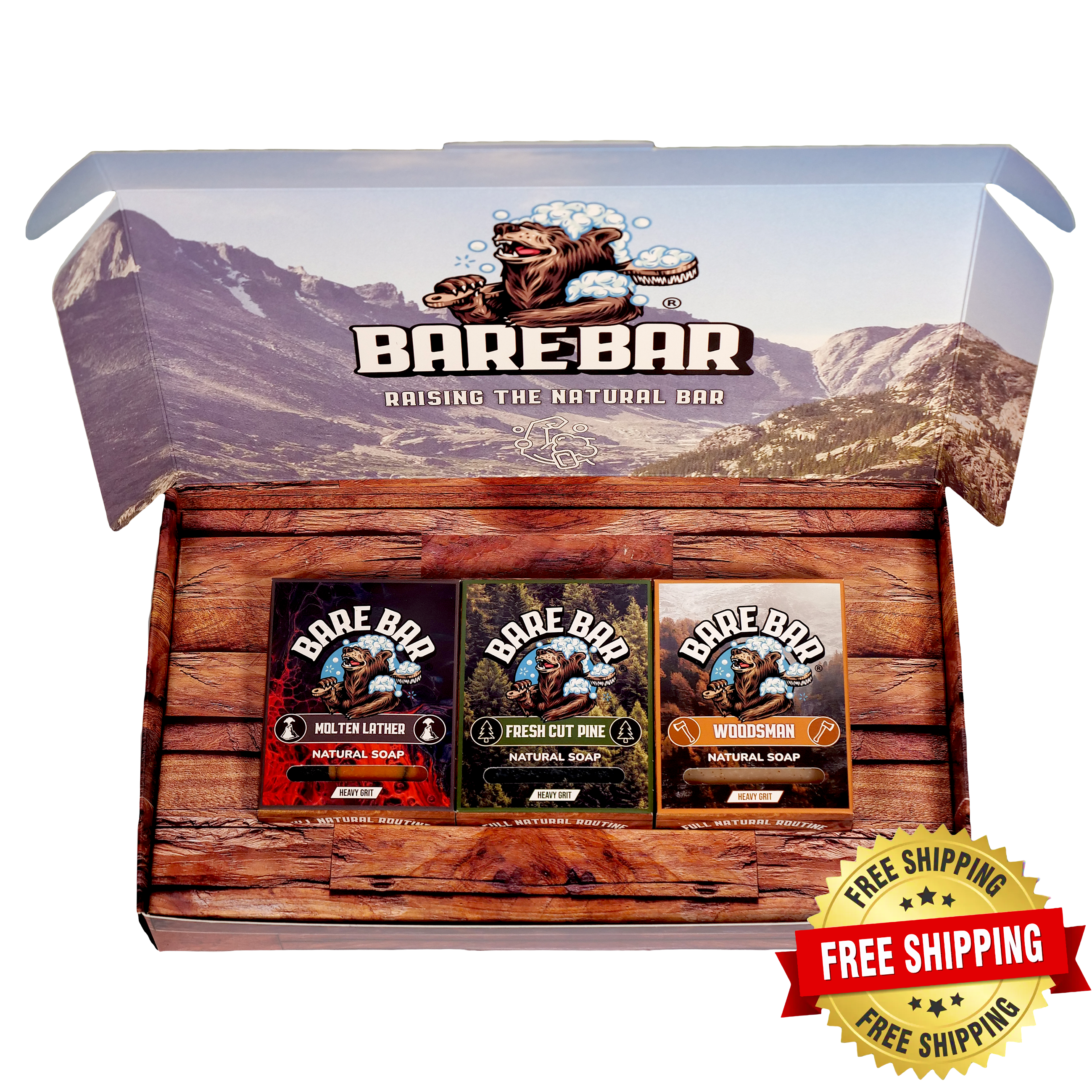 Bare Bar™ Natural Soap | 3 Bar Gift Box for Men – BARE BAR
